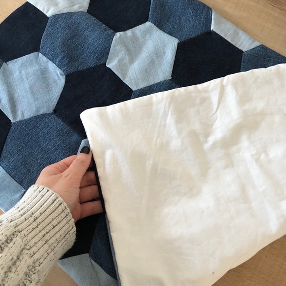 Handmade Upycled  Denim Rug - Picture 5 of 5